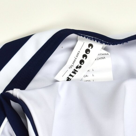 Cocoship Retro One Piece Stripe Swimsuit Large - Picture 7 of 7